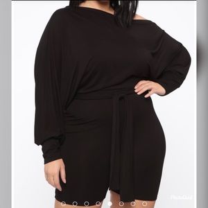 Down For Some Loungin' Shorty Romper - Black